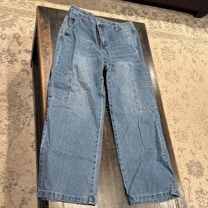 Source Unknown Blue Wide Leg Cargo Jeans